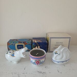 3- Elizabeth Arden Candles Pharaohs Hippopotamus, Piazza Rabbit, Orient Express